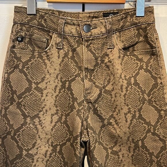 Adriano Goldschmied “Etta” Snake Print High Rise Wide Leg in Sepia Brown Size 25 - Picture 2 of 13
